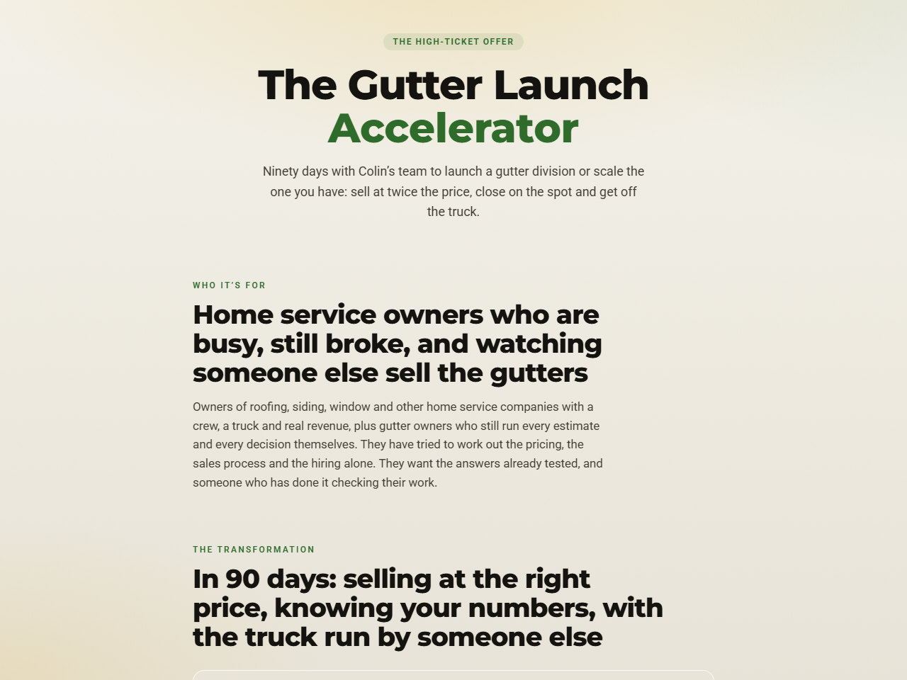 The Gutter Launch Accelerator preview