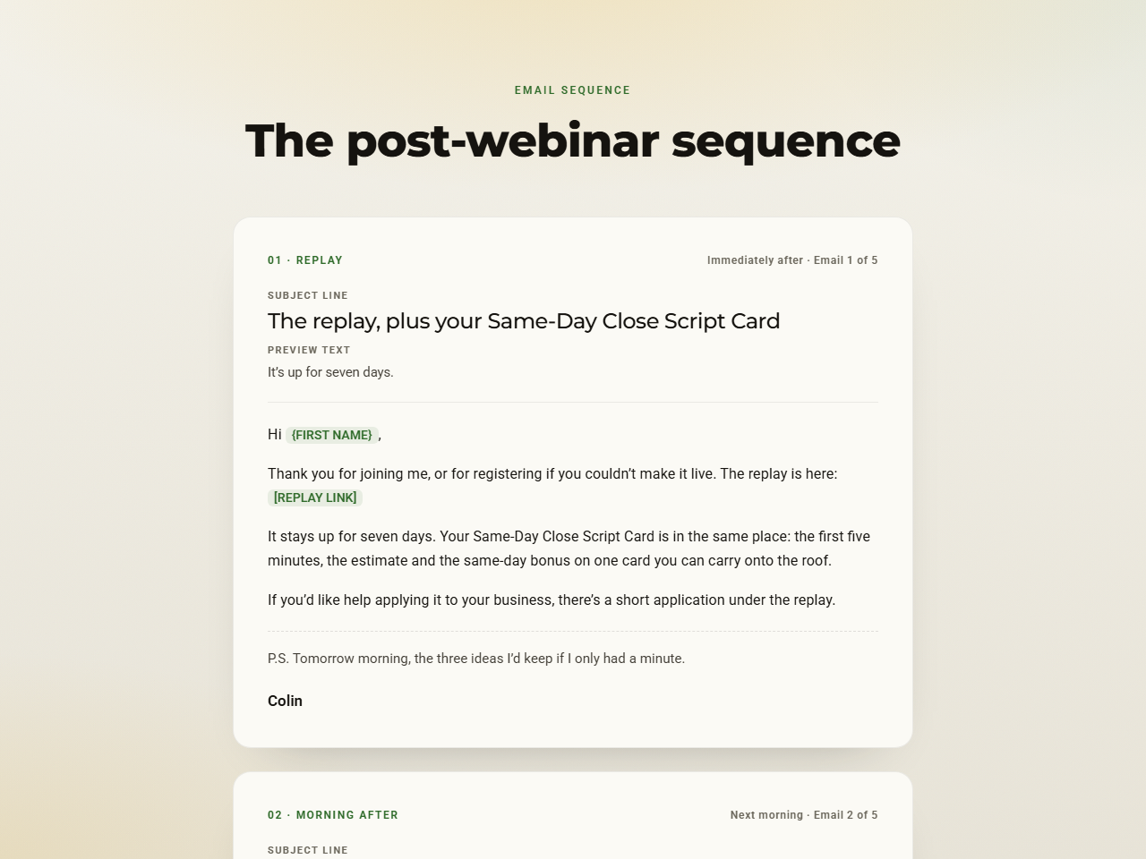 Post-webinar preview